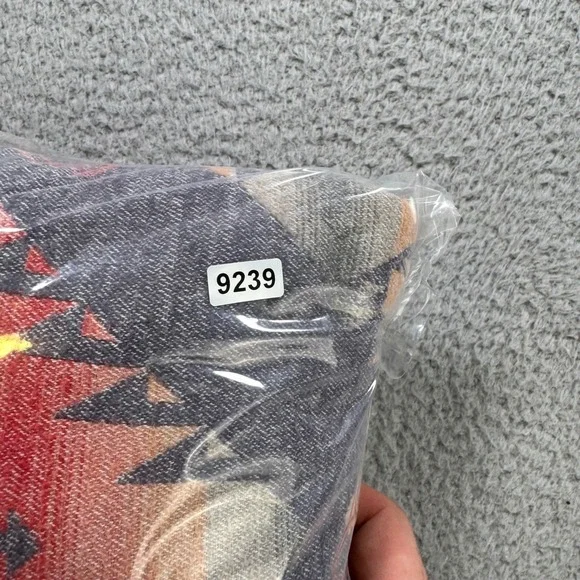 Faherty Mens Southwestern Aztec Print Cotton Henley Hoodie Gray Red Small - Picture 8 of 8